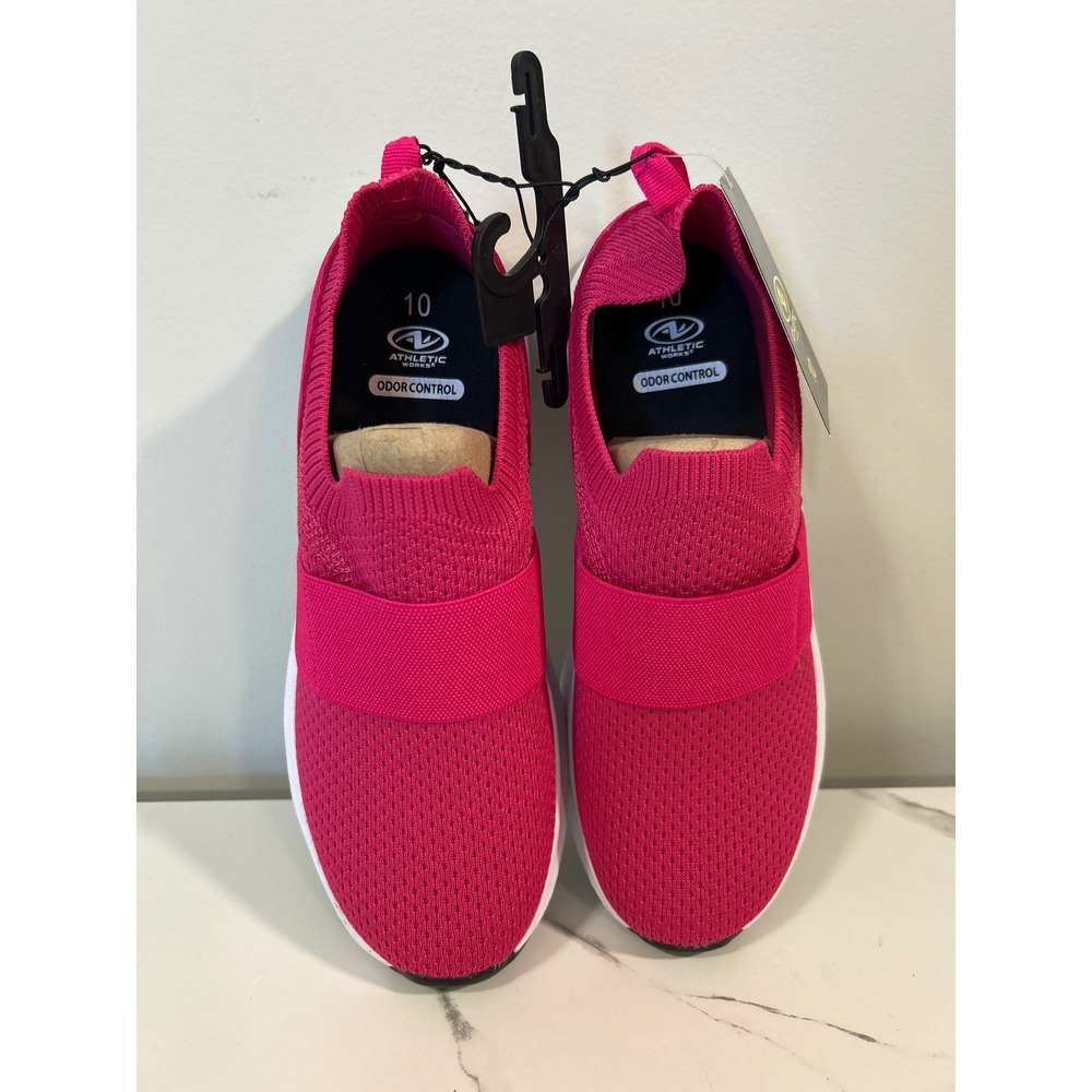 Athletic Works Women Banded Jogger Pink Slip On Sneakers Walking Size 10 NEW
